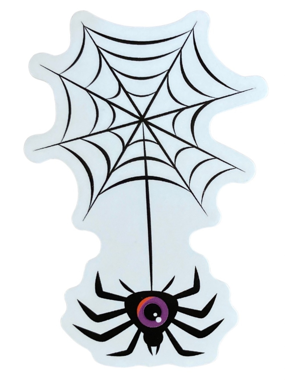 Spiderweb with Eyeball Spider Halloween Sticker